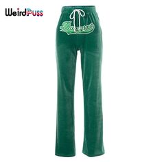 Brand Name: WEIRD PUSSPant Style: StraightMaterial: PolyesterMaterial: SpandexFit Type: LOOSELength: Ankle-Length PantsDecoration: BandageOrigin: CN(Origin)Season: SummerWaist Type: HIGHPattern Type: CharacterStyle: CasualFront Style: FlatAge: Ages 18-35 Years OldFabric Type: KnittedClosure Type: DrawstringGender: WOMEN Streetwear Sweatpants, Baggy Streetwear, High Waist Trousers, Trousers Casual, Women Shirt Top, Jean Large, Letter Embroidery, Trousers Pants, Type Of Pants