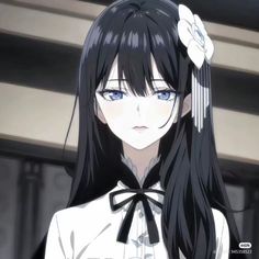 An Anime, Black Hair, Hair, Anime, White, Black