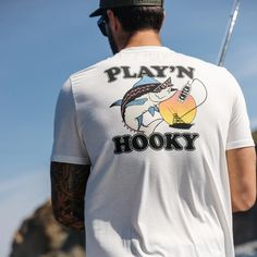 Catch Fish // Play'N Hooky S/S Tech Tee – Catch Surf USA Short Sleeve T-shirt For Outdoor Sports, Short Sleeve T-shirt For Sports Season, Short Sleeve T-shirt For Sports, Sporty White T-shirt For Outdoor Activities, White T-shirt With Sublimation Print For Outdoor Activities, Bd Design, Swim Fins, Beach Gear, Laguna Beach