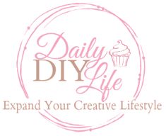 the daily diy life logo with a cupcake on it's left side