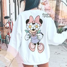 White Sublimation Design Top With Custom Print For Spring, White Sublimation Design With Custom Print For Spring, Cute White Sublimation T-shirt With Graphic Print, Mickey Shirts, Spring Png, Pink Mouse, Disney Themed Outfits, Disney 2024, Disney Outfit