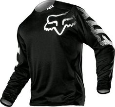 the fox racing jersey is black and white