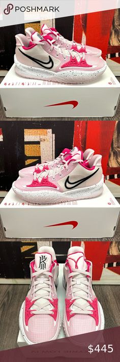 2021 Nike Kyrie Low 4 Kay Yow Regal Vivid Pink / White Breast Cancer DV2496 600 White And Pink Basketball Shoes, Kyrie Low 4 Kay Yow, Pink Kyrie Shoes, Bright Colored Basketball Shoes, Hot Pink Volleyball Shoes, Cute Basketball Shoes Women, Pink Nike Basketball Shoes, Kyries Shoes Basketball, Hot Pink Basketball Shoes