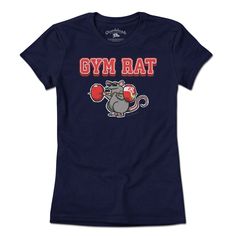 Gym Rat T-Shirt - Chowdaheadz Funny Sports T-shirt With Graphic Print, Pre-shrunk Graphic Tee For Training, Funny Crew Neck Gym Tops, Funny Gym Tops With Crew Neck, Funny Crew Neck Sports T-shirt, Athleisure T-shirt For Workout With Team Name, Athleisure Gym T-shirt With Screen Print, Get Into Shape, Sense Of Humor