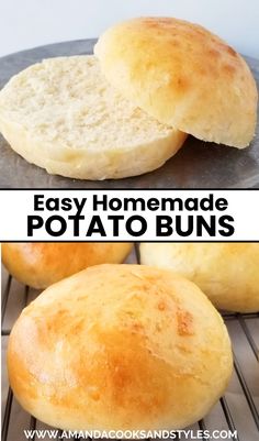 Potato Buns - Soft and fluffy potato buns make for the perfect hamburger buns! Serve as buns for a cheeseburger, pulled pork sandwich, chicken parmesan sandwich, and more!