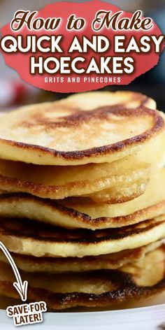 Hoe cakes are delicious and easy to make. This crispy fried cornbread pancake recipe can be eaten hot or cold for breakfast, lunch, dinner, or even a snack. You probably already have the ingredients on hand in your fridge and pantry. Fried in a hot cast iron skillet, these hoe cakes come out crispy and warm. They are truly a southern delight! Hoecake Recipe, Easy Comfort Food, Hand Pies, Southern Cooking, Ultimate Comfort Food, Iron Skillet, Cast Iron Skillet