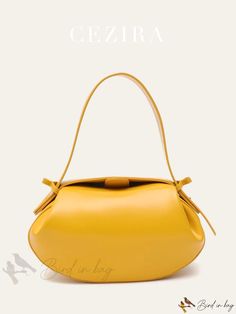 Bird in Bag - Designer Fashion Multifunctional Novelty Top-Handle Bag for Women with Long Strap and Crossbody Shoulder Strap Elegant Large Capacity Yellow Satchel, Elegant Yellow Satchel With Large Capacity, Elegant Yellow Bucket Bag With Top Handle, Elegant Yellow Top Handle Bucket Bag, Office Yellow Shoulder Bag With Detachable Handle, Chic Yellow Office Bag, Elegant Yellow Bucket Bag With Detachable Strap, Elegant Yellow Hobo Bag For Daily Use, Elegant Yellow Hobo Shoulder Bag