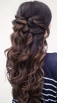 2016 Half Up Half Down Prom Hairstyles More Quinceanera Hairstyles, 2015 Hairstyles, Half Updo, Wedding Hair Down, Fancy Hairstyles, College Hacks, Wedding Hair And Makeup, Homecoming Hairstyles, Half Up Half Down