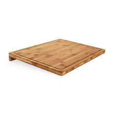 a wooden cutting board on a white background