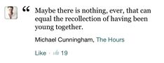 a quote from michael cummingham on the hour he was born to his mother