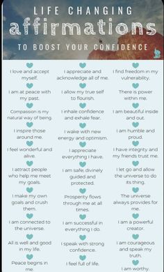 a poster with the words life changing affirmations to best your audience on it