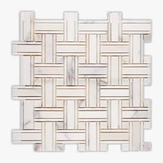 a white marble mosaic tile with brown lines