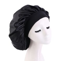 Large Band Satin Bonnet Silk Hair Bonnets, Long Hair Care, Silk Bonnet, Head Wraps For Women, Bonnet Cap, Satin Bonnet, Hair Bonnet, Shower Caps, Turban Headwrap