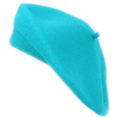 a turquoise colored hat is shown on a white background