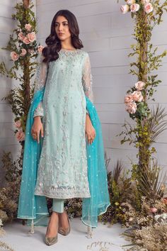 Shirt Design Pakistani, Brocade Dupatta, Aqua Net, Designer Outfit, Eid Outfits, Wedding Festivities, Shirt Pant