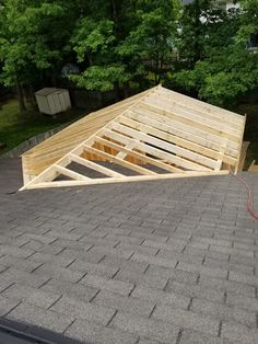 a roof that has been built and is being worked on