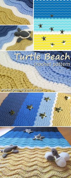 the turtle beach crochet afghan pattern is shown