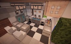 minecraft kitchen ideas 04 Minecraft Room Perspective, Restaurant Kitchen Minecraft, Minecraft Restaurant Kitchen, Mc Interior, Minecraft Kitchen Design, Minecraft Homes