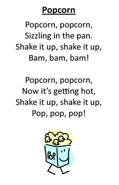 the poem popcorn is written in black and white