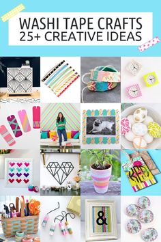 the cover of washi tape crafts 25 + creative ideas with pictures and text overlays