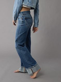 $44.96 Thick Hem Jeans, Best Jeans For Thick Waist, Cuffed Jeans With Boots, Women’s Jeans, Jeans For Thick Thighs, Cuffed Jeans Outfit, Folded Jeans, Styles Of Jeans, Folding Jeans