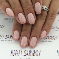 Shellac Nail Designs, French Pedicure, Manicure Designs, French Manicure Designs, Gold Nail Designs, Glittery Nails