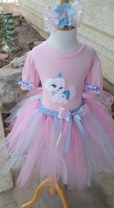 Palace Pet Pumpkin Tutu and Tee Shirt with by UniqueBoutique4BeBe Pumpkin Tutu, Pink Tee Shirt, Blue Headband, Tutu Outfits, Blue Tulle, Pink Tee, Sleeve Dresses, Princess Dress