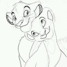 the lion king and cub from disney's animated movie, simba coloring pages