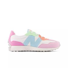 New Balance 327 "White/Multi" Grade School Girls\' Shoe View 1 Dream Shoes