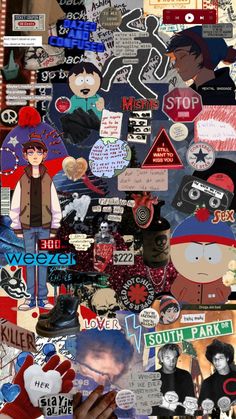 a collage of various stickers and pictures