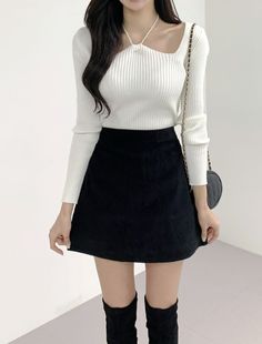 Korean Female Outfits, Female Outfits Aesthetic, Dress Reference, Best Winter Outfits, Stylish Short Dresses, Korean Casual Outfits, Cute Dress Outfits