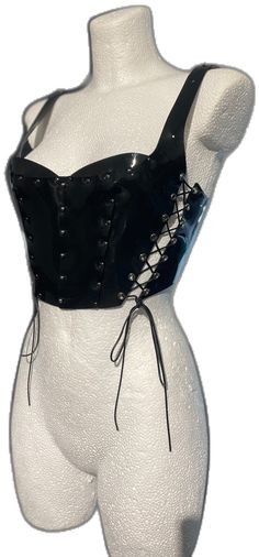 Dark vinyl corset top