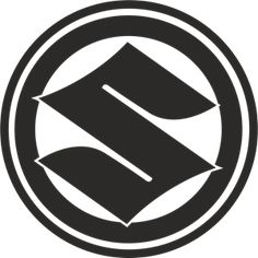 a black and white logo with the letter s in it's center, inside a circle