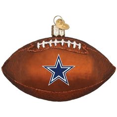 a football ornament with a star on it