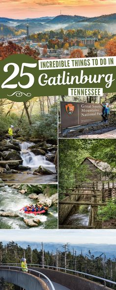 the cover of 25 incredible things to do in eatinburg tennessee