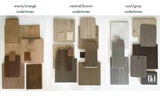 several different types of wood are shown in this image, including the flooring colors