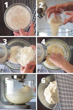 the steps to make bread dough in a bowl