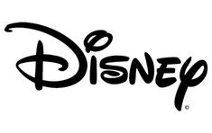 the word disney written in black ink on a white background