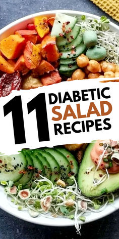 Elevate your salad game with these 11 diabetic-friendly salad recipes! Packed with low-carb ingredients, healthy fats, and high protein, these salads are designed to keep your blood sugar stable while tantalizing your taste buds. Discover fresh and flavorful combinations that make healthy eating enjoyable! Dietbetes Recipes, Crockpot Recipes For Diabetics, Diabet Recipes, Salad Recipes For Diabetics, Diabete Recipes For Breakfast Easy, Diabete Recipes For Lunch, Vegetarian Recipes For Diabetics, Salads For Diabetics, Prediabetic Diet Food Lists