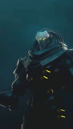 an image of a man in armor with glowing eyes