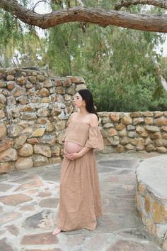 Our Amalfi Linen Skirt, effortlessly romantic and oh so pretty. Designed to transition throughout the year. Guess what, it's more than just a skirt! The elastic waste band adds extra comfort and the long length means it can be dressed up or down, or thrown on as a dress for the ultimate comfortable and casual look! Perfect for the easy breezy mama... Yes, you can wear it pregnant too! Pair it with our Coco Linen Top for the ultimate maternity look. Bohemian Linen Maxi Skirt For Beach, Bohemian Brown Linen Dress, Bohemian Linen Maxi Skirt For Spring, Spring Bohemian Linen Maxi Skirt, Summer Maxi Length Linen Skirt, Summer Maxi Linen Skirt, Bohemian Flowy Linen Maxi Skirt, Flowy Linen Bohemian Maxi Skirt, Summer Linen Maxi Skirt