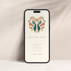 an iphone case with the words save the date printed on it