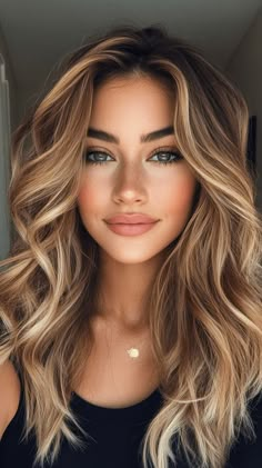 Honey Blonde With Dimension, Haircolor 2024 Women Trends, Warm Blonde Hair Color Honey Caramel, Caramel Balayage Honey, Honey Caramel Balayage, Hazel Eyes Hair Color, Balayage Honey Blonde, Blonde And Caramel