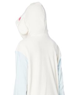 Stay cozy with the Sanrio Women's Fleece Pajama Set, featuring beloved characters like Kuromi and Cinnamoroll. Perfect for fans and cosplayers, these soft, warm pajamas offer comfort and style for lounging or sleeping. Winter Kawaii Long Sleeve Onesie, White Hooded Sleepwear For Loungewear, Kawaii Long Sleeve Onesie For Loungewear, Cute Cotton Hooded Sleepwear, Hooded White Sleepwear For Sleepover, White Hooded Sleepwear For Sleepovers, Cozy Hooded White Onesie, White Cotton Hooded Onesie, Cozy White Hooded Onesie