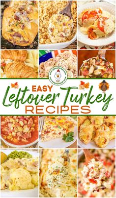 easy leftover turkey recipes collage