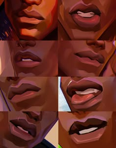 multiple images of different lips and mouth shapes