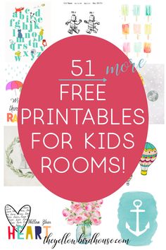 the text is free printables for kids rooms