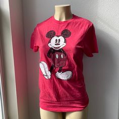 Disney Mickey Mouse Red Women’s Small Nwot T-Shirt New Without Tags Size Size 50% Cotton 50% Polyester Red Cartoon Print Crew Neck T-shirt, Red Crew Neck T-shirt With Cartoon Print, Pink Cotton Mickey Mouse T-shirt, Disney Minnie Mouse Crew Neck T-shirt, Pink Mickey Mouse Cotton T-shirt, Casual Pink Mickey Mouse Top, Red Graphic Tee With Cartoon Print, Red Cotton T-shirt With Cartoon Print, Red Character Print Short Sleeve Tops