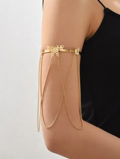 Arm Decorations, Body Accessories Jewelry, Arm Chain Jewelry, Gold Arm Accessories, Arm Jewellery, Gold Prom Jewelry, Fairy Arm Cuff, Arm Band Jewelry