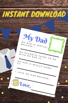 a father's day wish card with an origami umbrella and confetti